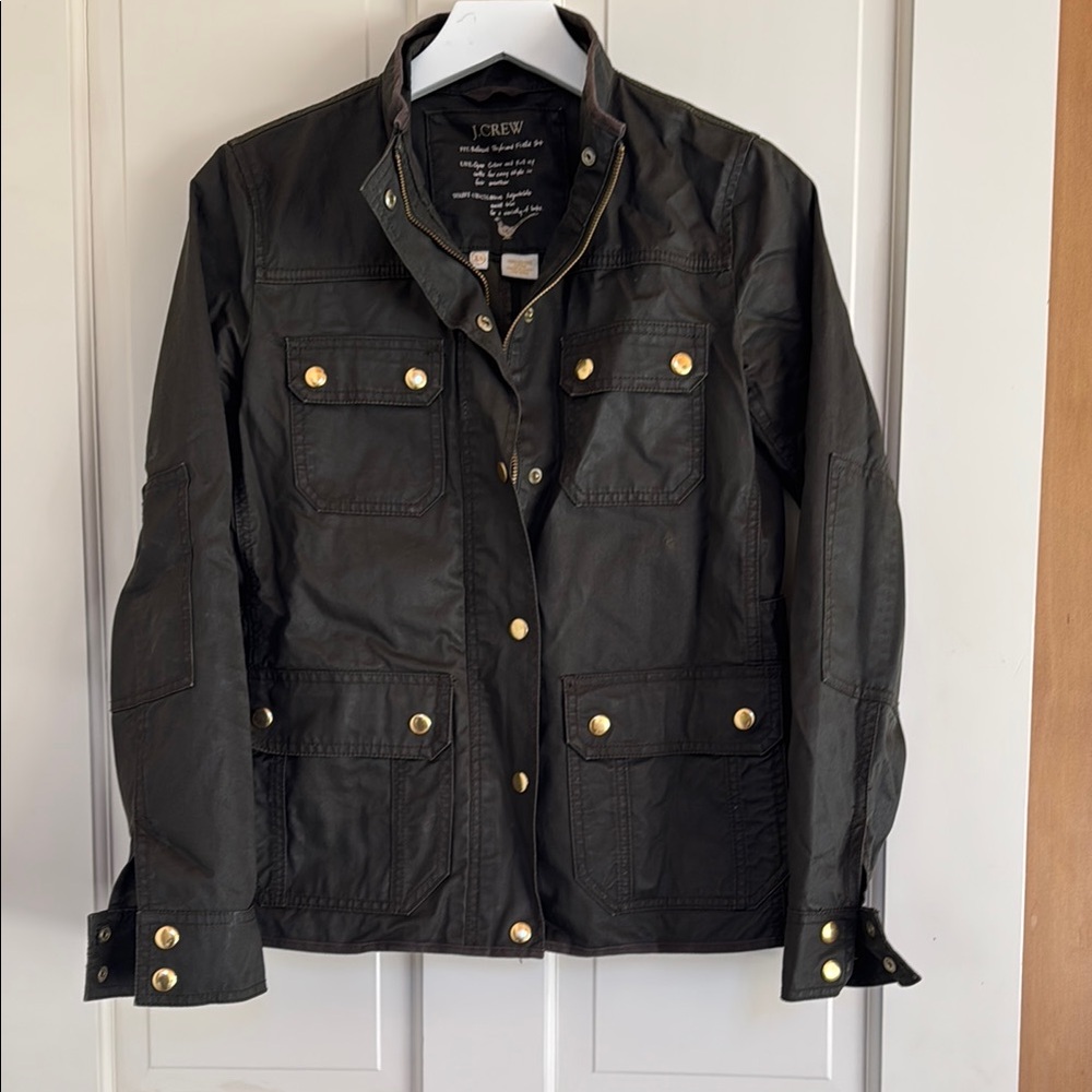 J. Crew Women's Black Jacket with Gold Buttons